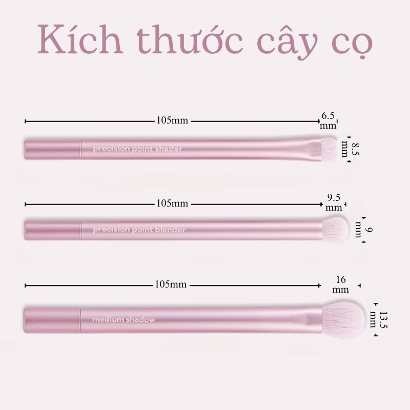 Bộ Cọ Trang Điểm Mắt 3 Cây RT REAL TECHNIQUES Daily Eye Essential 0028